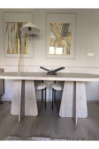 Traverten Yemek Masası Mutfak Masası Ofis Masası